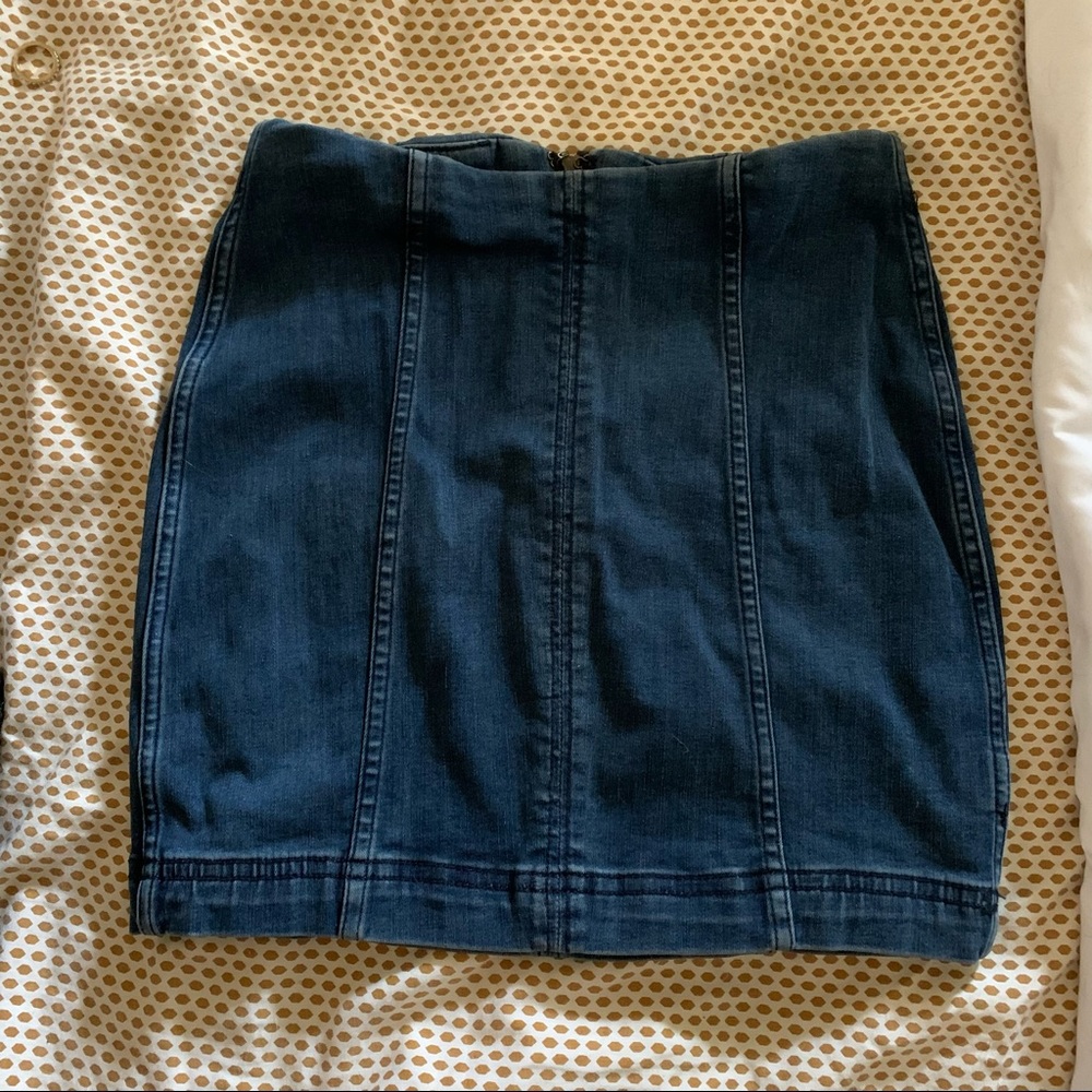 Free people denim mini skirt